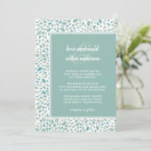 Invitation Mariage de bord de mer Abstrait floral chic vert (Debout devant)