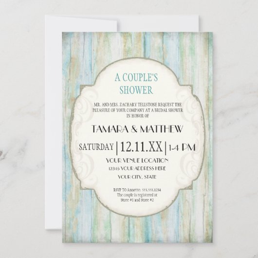 Invitation Mariage de bord de mer de Driftwood Ocean Beach (Devant)