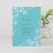 Invitation Mariage de bord de mer turquoise et dynamique (Debout devant)