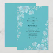 Invitation Mariage de bord de mer turquoise et dynamique (Devant / Derrière)
