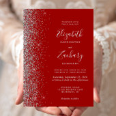 Invitation Mariage de bord de Parties scintillant en argent r