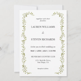 Invitation Mariage de bordure blanc personnalisé
