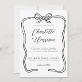 Invitation Mariage de bordure de ruban de script Whimsical (Devant)