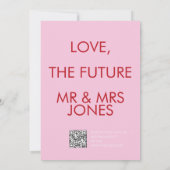 Invitation Mariage de bordure rose rouge ondulé moderne enreg (Dos)