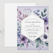 Invitation Mariage de Botaniques Éthérées de Lavande (Devant / Derrière)