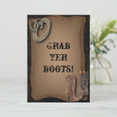 Invitation mariage de bottes de cowboy de l'ouest (Debout devant)