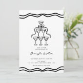 Invitation Mariage de boue de champagne Whimsical (Debout devant)