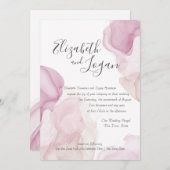 Invitation Mariage de bougie rose Abstrait (Devant / Derrière)