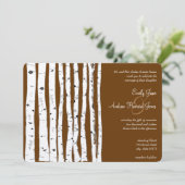 Invitation Mariage de bouleau Brown du mocha Glamping (Debout devant)