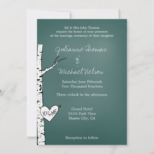 Invitation Mariage de bouleaux (Dos)