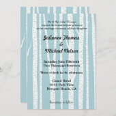 Invitation Mariage de bouleaux blancs bleus (Devant / Derrière)