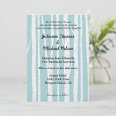 Invitation Mariage de bouleaux blancs bleus (Debout devant)