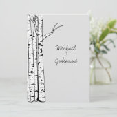 Invitation Mariage de bouleaux gris (Debout devant)