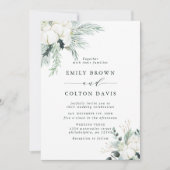 Invitation Mariage de bouquet à feuillage persistant et de co (Devant)