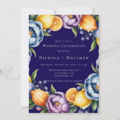 Invitation Mariage de bouquet Citrus méditerranéen (Devant)