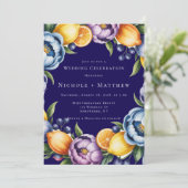 Invitation Mariage de bouquet Citrus méditerranéen (Debout devant)