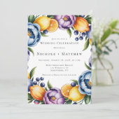 Invitation Mariage de bouquet Citrus méditerranéen (Debout devant)