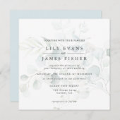 Invitation Mariage de bouquet de feuillage bleu vert Eucalypt (Devant / Derrière)