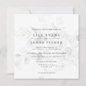 Invitation Mariage de bouquet de feuillage bleu vert Eucalypt (Devant)