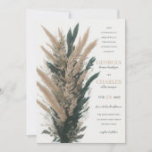 Invitation Mariage de bouquet de feuille d'herbe Boho Pampas  (Devant)
