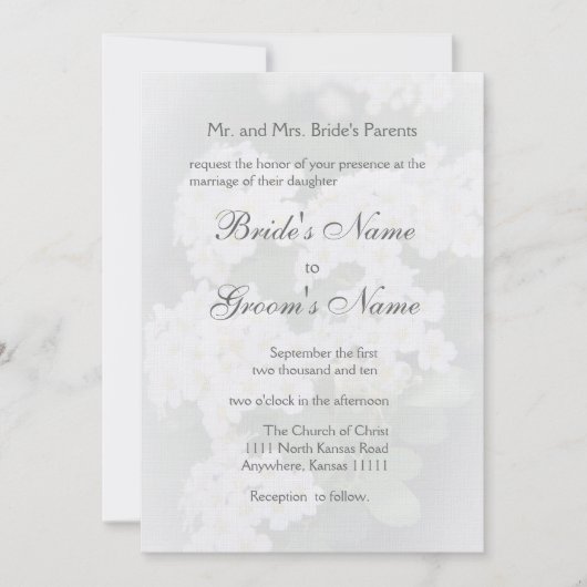 Invitation Mariage de bouquet de la mariée (Devant)