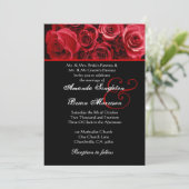 Invitation Mariage de bouquet de la Rose noire blanche rouge (Debout devant)