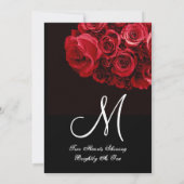 Invitation Mariage de bouquet de la Rose noire blanche rouge (Dos)
