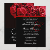 Invitation Mariage de bouquet de la Rose noire blanche rouge (Devant / Derrière)