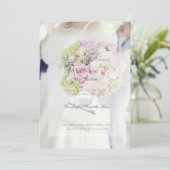 Invitation Mariage de bouquet de mariée et de fleur (Debout devant)