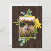 Invitation Mariage de bouquet de tournesol rustique (Dos)