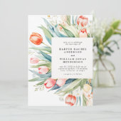Invitation Mariage de bouquet de tulipe d'aquarelle (Debout devant)