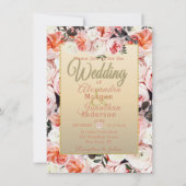 Invitation Mariage De Bouquet Feuille Pink Peonés Et Eucalypt (Devant)