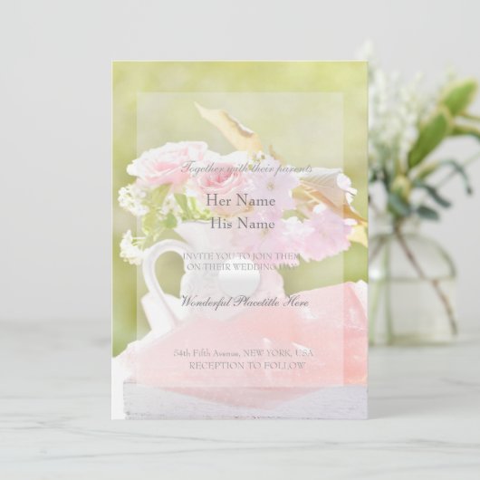 Invitation Mariage de bouquet Fleur de Printemps frais (Debout devant)