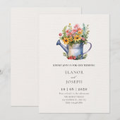 Invitation Mariage de bouquet floral (Devant / Derrière)