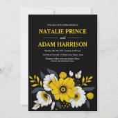 Invitation Mariage de bouquet floral blanc jaune moderne (Devant)