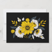 Invitation Mariage de bouquet floral blanc jaune moderne (Dos)