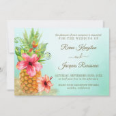 Invitation Mariage de bouquet floral d'ananas Paradise tropic (Devant)