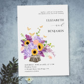 Invitation Mariage de bouquet luxuriant rustique