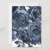 Invitation Mariage de bouquet Rose moderne bleu foncé (Dos)
