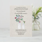 Invitation Mariage de bouteilles de lin et de lait d'inspirat (Debout devant)