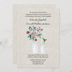 Invitation Mariage de bouteilles de lin et de lait d'inspirat