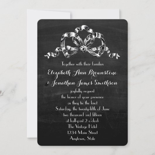 Invitation Mariage de Bow victorien vintage (Devant)