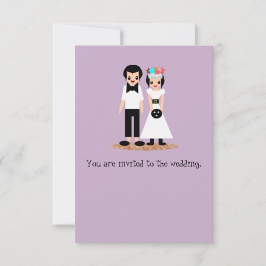 Invitation Mariage de bowling mariée et marié (Devant)