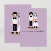 Invitation Mariage de bowling mariés (Devant / Derrière)