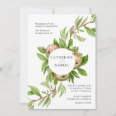 Invitation Mariage de branche de pomme aquarelle (Devant)