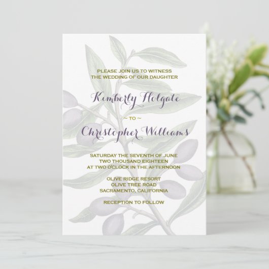 Invitation Mariage de branche d'olivier | 2 (Debout devant)