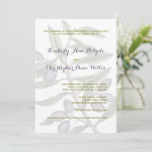 Invitation Mariage de branche d'olivier | Pourpre vert (Debout devant)