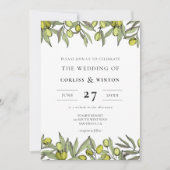Invitation Mariage de branche Olive moderne (Devant)