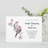 Invitation Mariage de branches d'arbres aux oiseaux chanteurs (Debout devant)