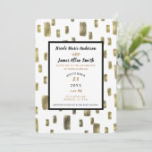 Invitation Mariage de bronze doré de pinceau moderne (Debout devant)